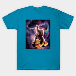 Llama Riding Sloth on Waffles T-Shirt